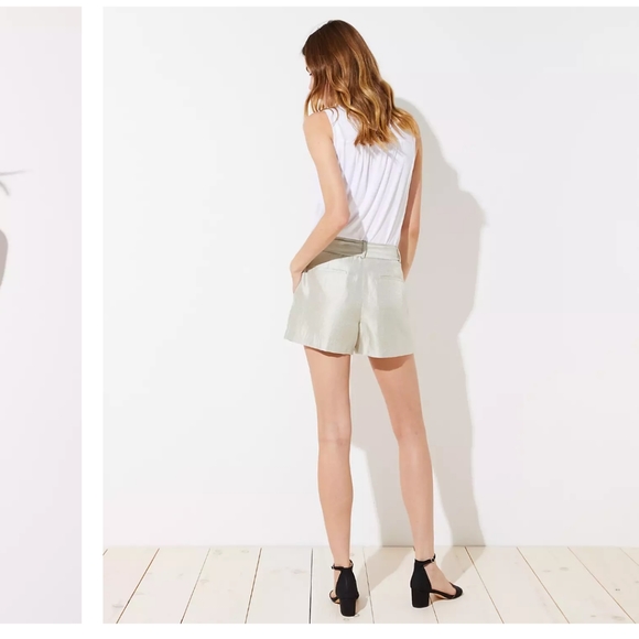 LOFT Shimmer Tie Waist Shorts Size 0 - Picture 3 of 8